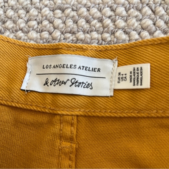 & Other Stories High Rise Wide Leg Mustard Jeans - Picture 9 of 10